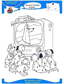 Çocuklar İçin Tv Boyama Sayfaları 